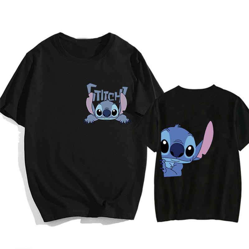 Hip Hop Shirt EU Size Unisex Disney Lilo Stitch Cartoon T Shirt Stitch Cute Unisexga Tshirt Yk Graphic Tshirt Top Tees Clothes