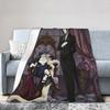 Sebastian Michaelis Ciel Flannel Blankets Blackbutlers Funny Throw Blankets for Home Hotel Sofa 150*125cm Bedspreads