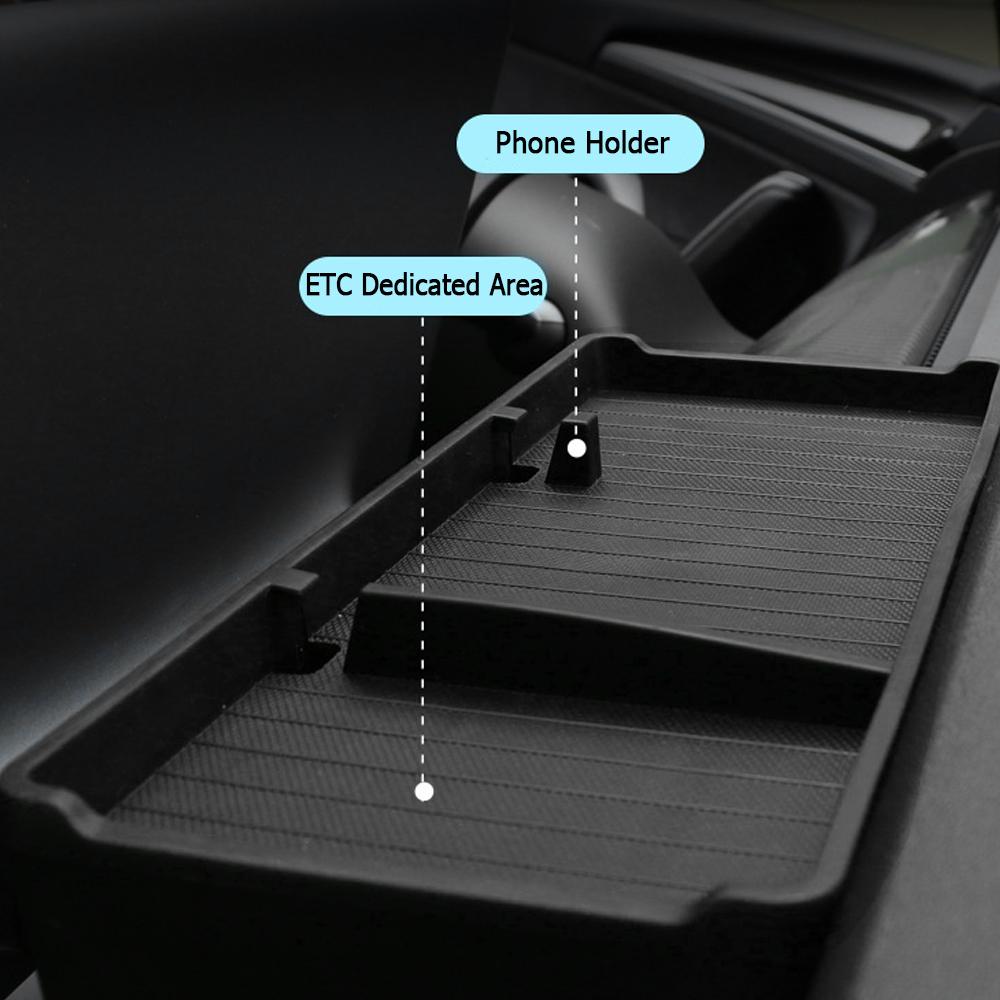 Car Center Console Organizer Tray For Model 3 Y 2020-2024 Phone Holder Auto Instrument Console Card Key Phone Charging Cable