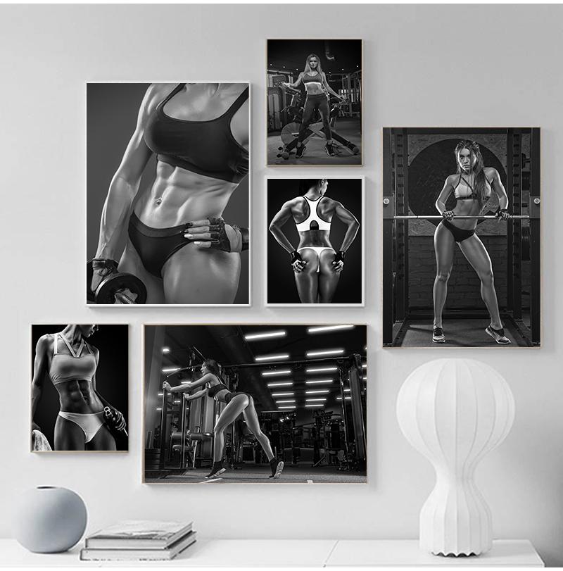 Sexy Woman Gym Fitness Wall Art Canvas Painting Nordic Posters And Prints Wall Pictures For Living Room Scandinavian Home Decor No Frame