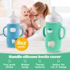 5Pcs Baby Bottle Silicone Sleeve Easy Grip Baby Bottle Holder Anti Breakage Glass Bottle Silicone Sleeve with Handle and Window