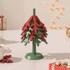 4Pcs Christmas Tree Coasters with Base Silicone Drink Coasters Thermal Pot Holder Insulation Pads for Table Protection Festive Decor
