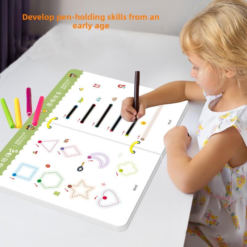 Baby Toddler Pen Control Panel Training Workbook Infant Magical Tracing Practice Copybook Reusable Writing Drawing Learning Picture Books