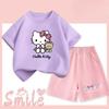 Sanrio Summer Clothing Set Hello Kitty Two-Piece Set Short-Sleeve T-Shirt Top and Shorts Set