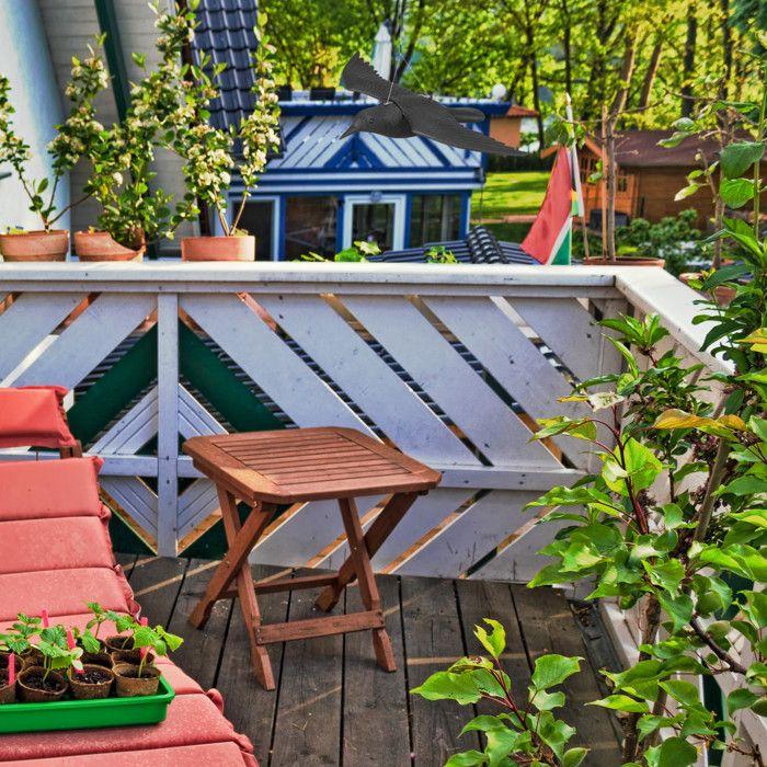 Relaxdays corbeau de jardin anti-pigeon décoration épouvantail oiseaux pigeon alarmistes jardin figure noir