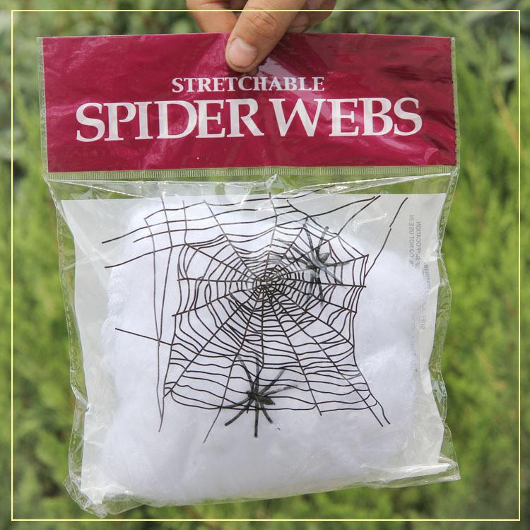Artificial Spider Web Super Stretch Cobwebs Fake Spiders Scary Party Scene Decor Horror Party Scene House Props Halloween Decor