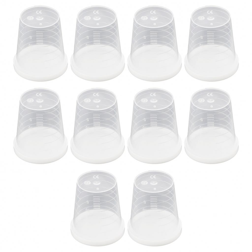 Cupe de Măsurat cu Capace Albe Set de 10(30ml) pentru Medicamente și Mostre
