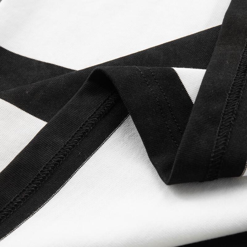 Men's Plus Size Striped Cotton Blend Round Neck T-Shirt