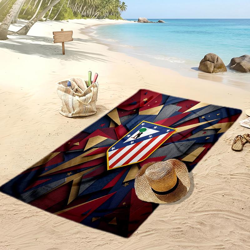 Toalla de Playa Estampada del Atlético de Madrid Secado Rápido Suave Portátil Grande Rectangular Manta de Playa para Viajes Piscina