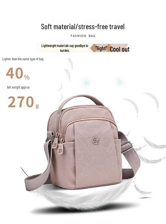 2026 Women's Stylish Nylon Crossbody: Lightweight, Versatile Square Bag for Commuting
