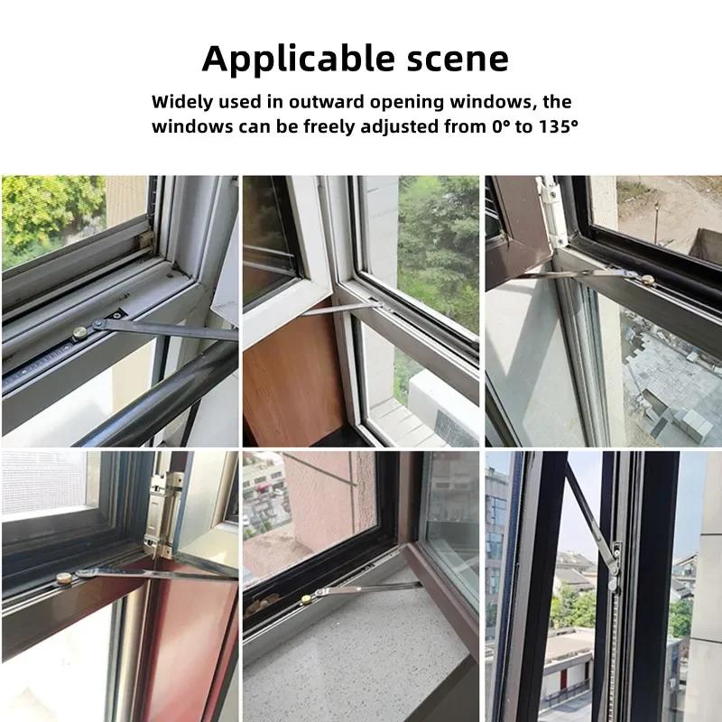 12 Inch Punch-Free Windows Restrictor Wind Brace Stopper Children Safety Locks Window Support Opener Fixed Angle Controller