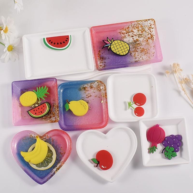 Silicone Resin Moulds Multi-shapes Resin Cup Tray Mould DIY Coaster Moulds for DIY Epoxy Resin Casting Craft Decoration
