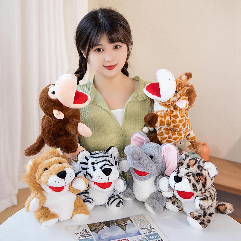 Stofftier Spielzeug Hand Finger Geschichtenpuppe Kawaii Puppen Lernspielzeug Löwe Tiger Elefant Affe Geschenke