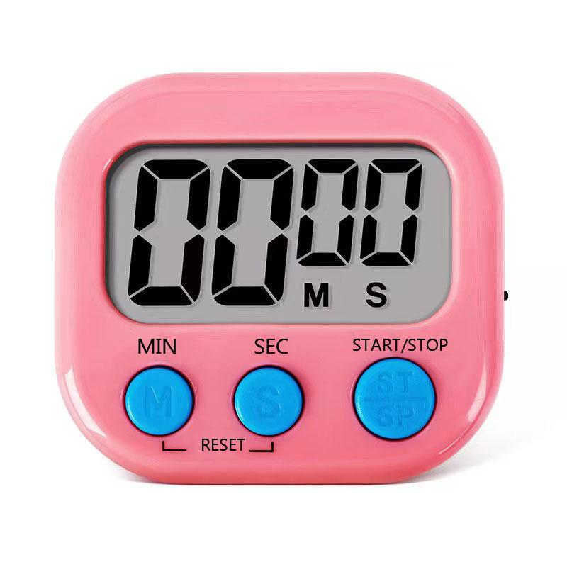 

Цифровий кухонний таймер для приготування їжі Цифровий гучний сигнал тривожної магнітної підставки Таймери для приготування їжі рожевий