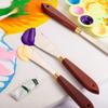 2 Adet Boyama Bıçağı Seti Boyama Karıştırma Kazıyıcı Paslanmaz Çelik Palet Bıçağı Ahşap Saplı Boyama Sanatı Spatulası painting