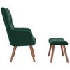 vidaXL Armchair with Footstool Dark Green Velvet