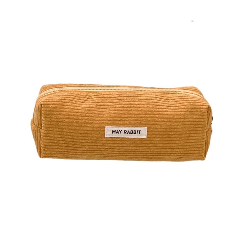 Corduroy Pen Bag Stationery Bag Large Capacity Pencil Pouch Pencil Case Makeup Bag School Office Supplies for Students