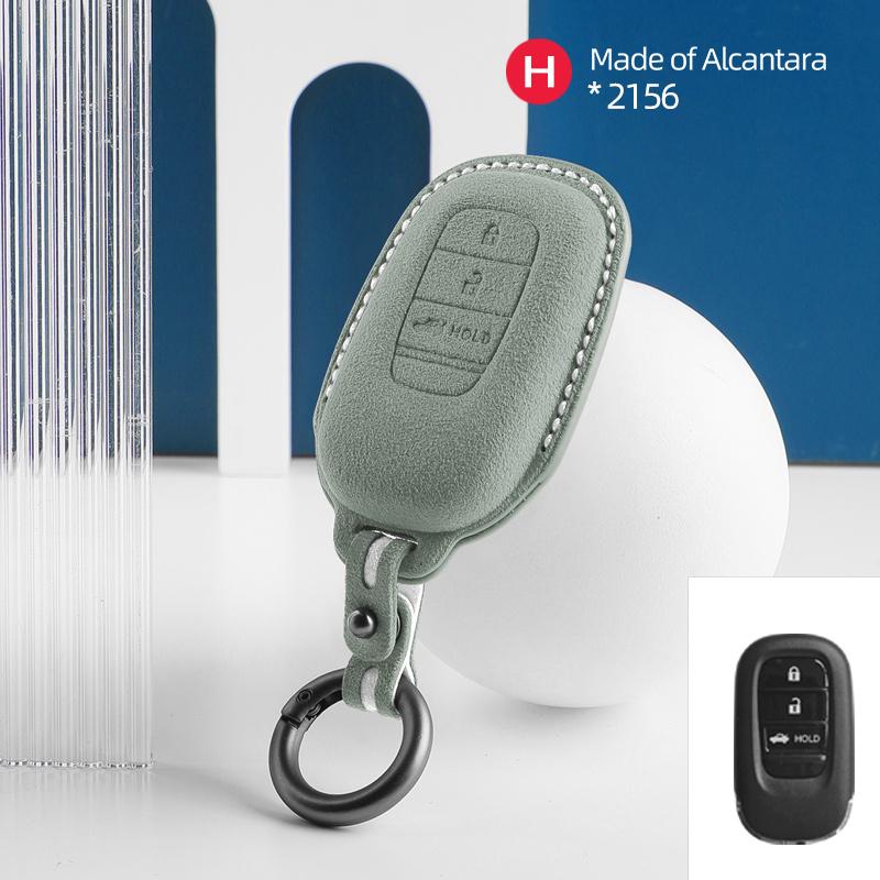 Car Key Case Cover Shell For Honda Civic Accord Hrv Crv 3 4 Button Suede Remote Protector Interior Accessories