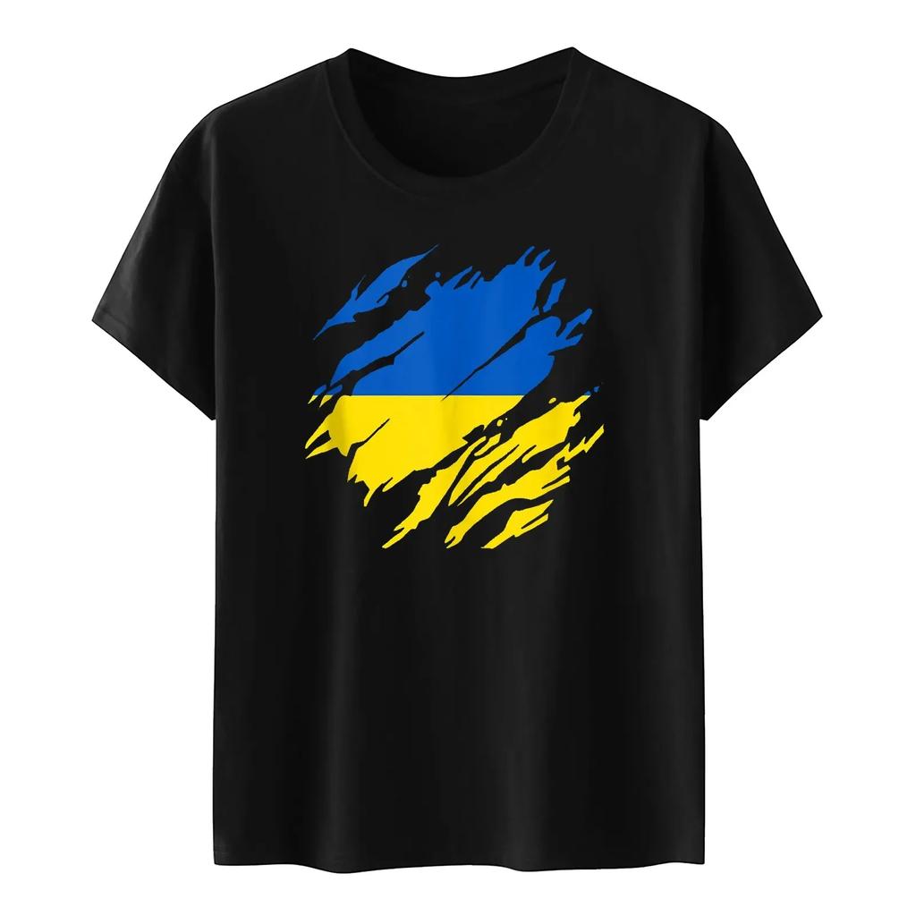 Ukraine Flag Printed Fashion Womens Tshirts Short Sleeve Funny Tops Tees Graphic Unisex T Shirts Women Men Clothing