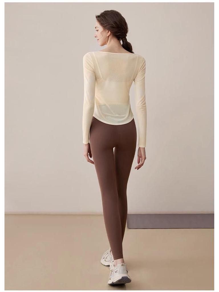 2025 Women's Yoga Cardigan & Breathable Mesh Sports Top Set