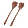 2pcs Wooden Spatula Household Hanging Long Handle Flat Wooden Spatula for Mixing and Turning38.5cm   15.2in