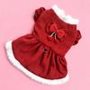 New Dog Princess Dress Autumn/Winter Teddy Bear Bibi Pomeranian Thickened Fleece-lined Small Dog Cat Plush Clothes New Year