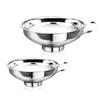 Wide Mouth Funnel with Handles Stainless Steel Kitchen Funnel Cup Jam Salad Dressing Hoppers Filter for Oil Coffee Wine Water