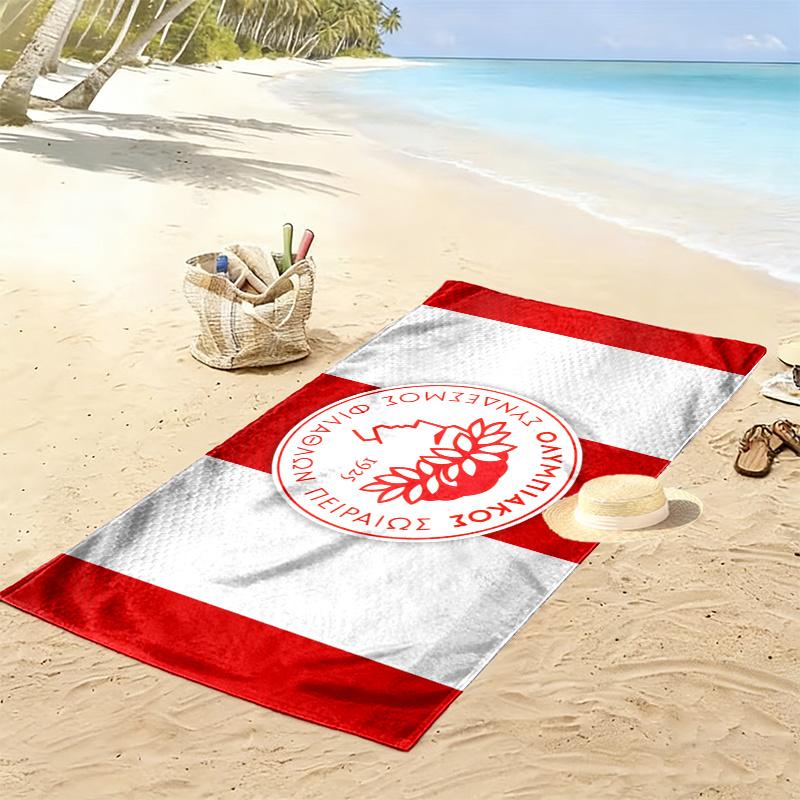 Olympiacos Print Beach Towel, Large Soft Quick Dry Towel for Beach Camping Swimming