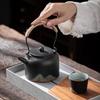 Vintage Rough Pottery Handled Kung Fu Teapot