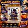 Halloween Dark Castle Static Cling Window Decals