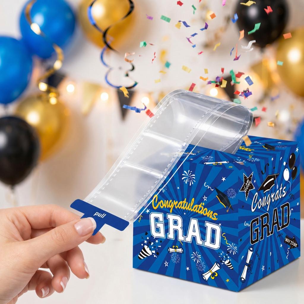 Graduation Party Money Pull Box Gift Box Graduation Theme Decorative Box for Graduation Ceremony Celebration Event Supplies