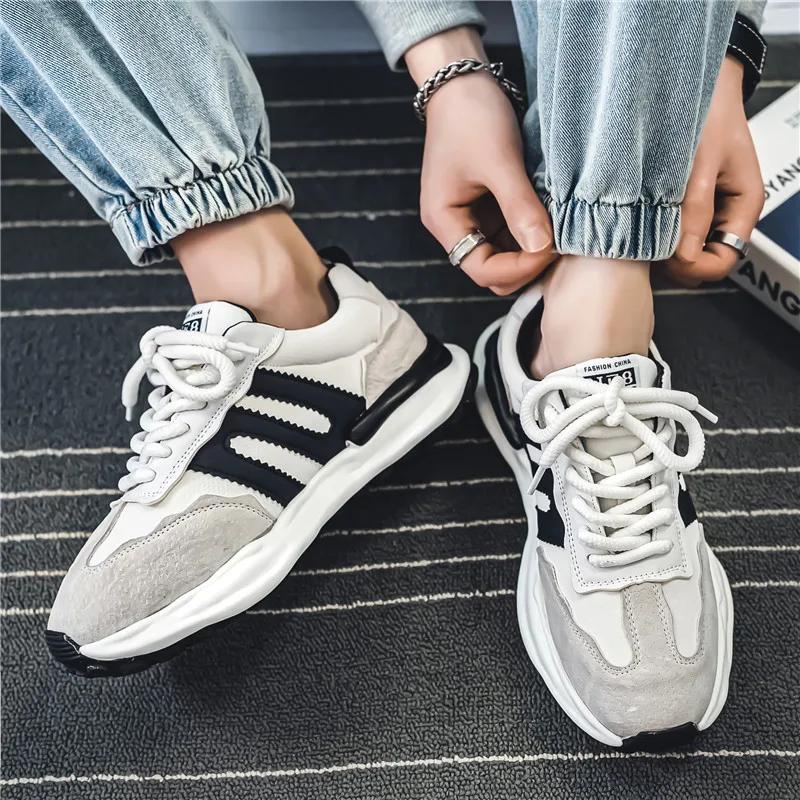 Fashion Autumn Men's Shoes New Style Male Shoe Casual Breathable Sport Trendy All-Match Outdoor Thick Bottom Mans Sneakers Popular Model