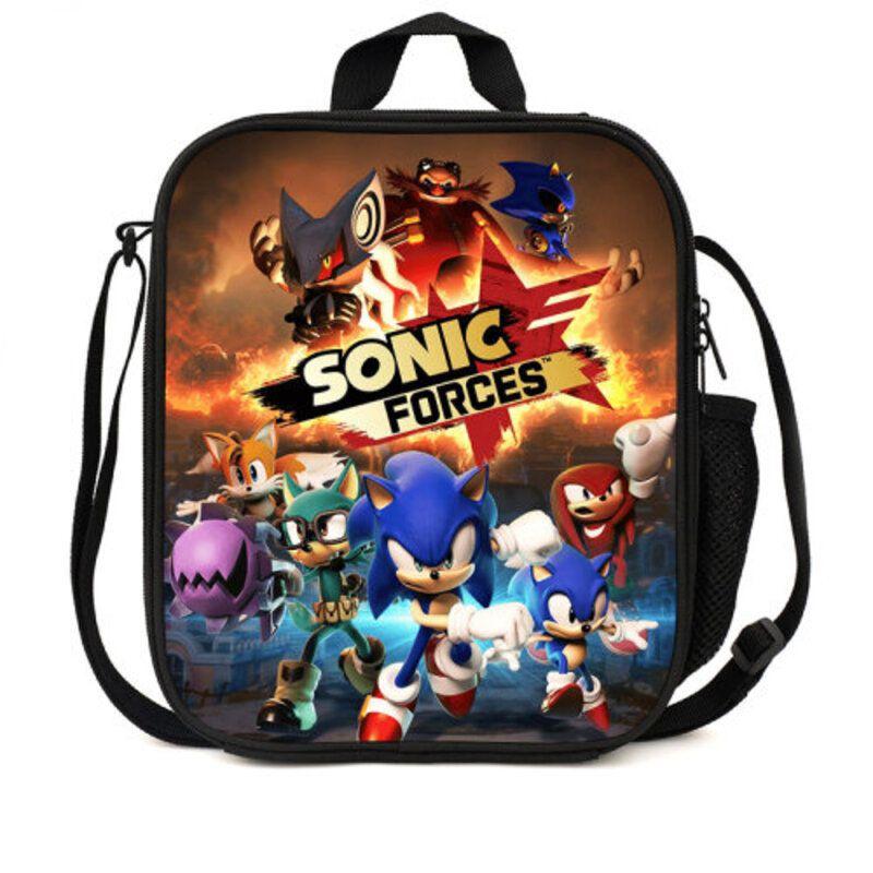 Sonic Hedgehog Lunch Box Bag Stylish Shoulder Bag For Kids Adults Large Capacity Travel Bag