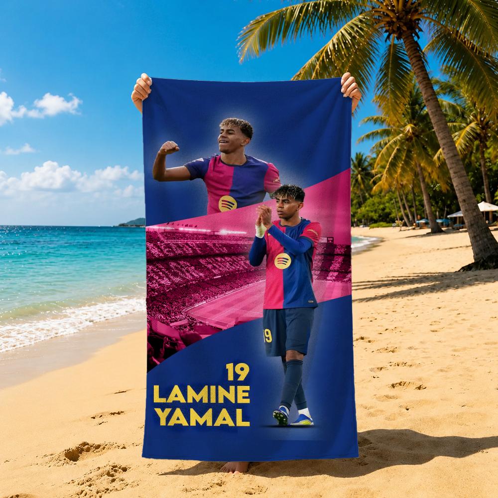 Athlete L-Lamine Y-Yamals Towel Towel Soft Pool Gift For Travel Gym Shower Cool Camping Quick Dry Sports Large Beach Towel