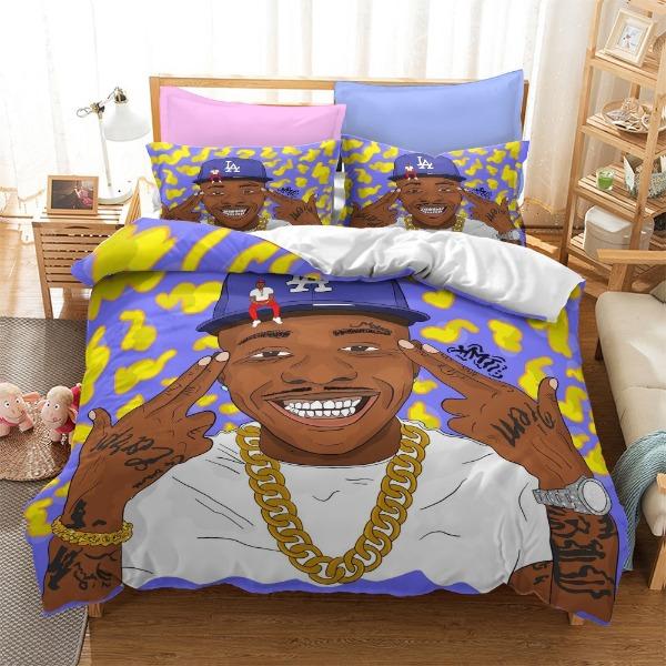 Bedding Kit, Male Star Series Size Three-Piece Quilt Cover