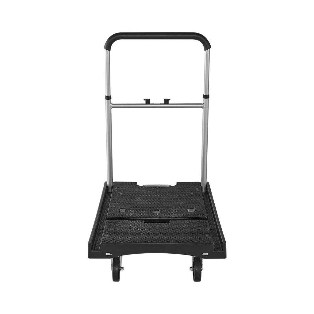 Foldable Push Cart Dolly, 149.69 kg Capacity, Folding Platform Truck with Swivel Wheels, Moving Platform Hand Truck Flatbed Cart, Adjustable Push