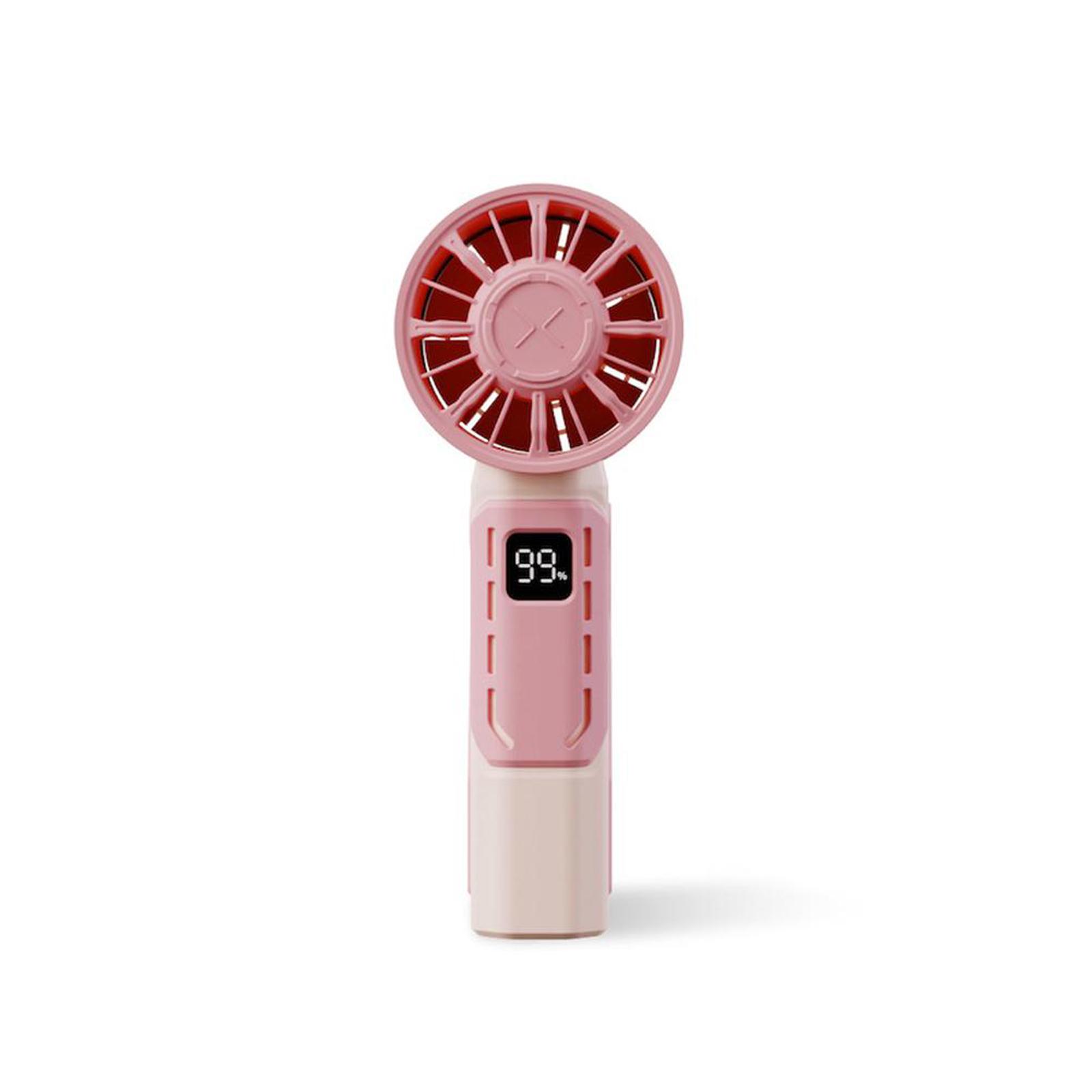 Portable Handheld Fan, 100 Speed Adjustable Pocket Hand Held Fan With 24000mAh Rechargeable Battery Pink#0
