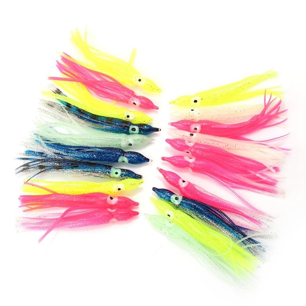50PCS Durable Mixed Color Squid Skirt Bait Soft Multiple Sizes Saltwater Fishing Lures Lightweight Sea Fishing Lures Sea Fishing
