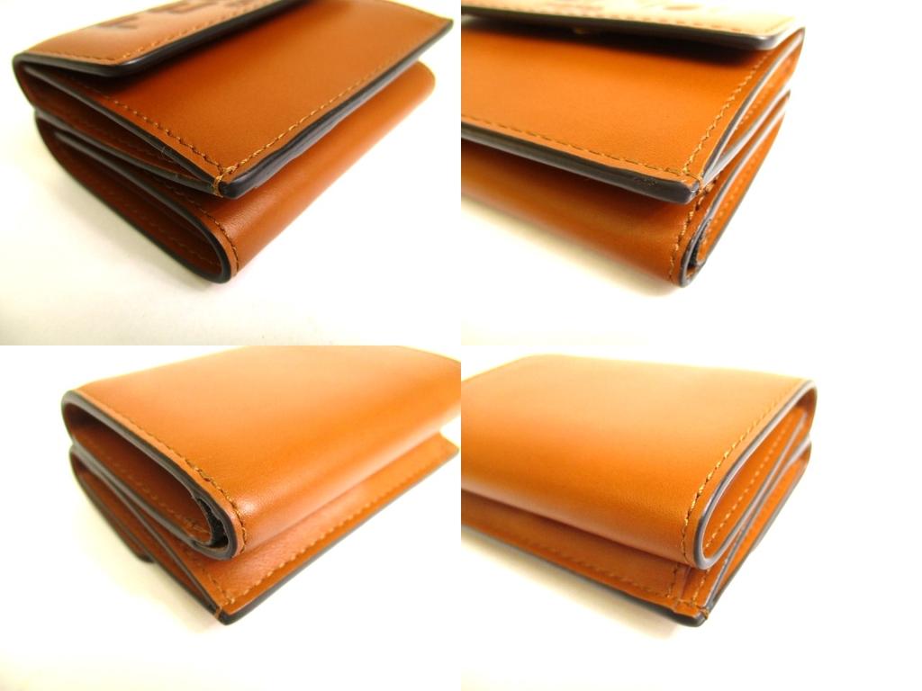 Authentic FENDI ROMA Brown Leather Trifold Wallet Compact Wallet # 9709  Refurbished