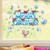 Merry Christmas Window Cling Removable Waterproof Santa Snowman Snowflake Static Glass Sticker Holiday Party Decoration Decal