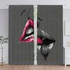 2pcs Lips Printed Translucent Curtains Multi-scene Polyester Rod Pocket Decor Curtains For Living Room Playroom Bedroom Home