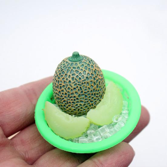 Mini Chilled Watermelon Set Miniature Basin with Cantaloupe Ice Cubes Mini