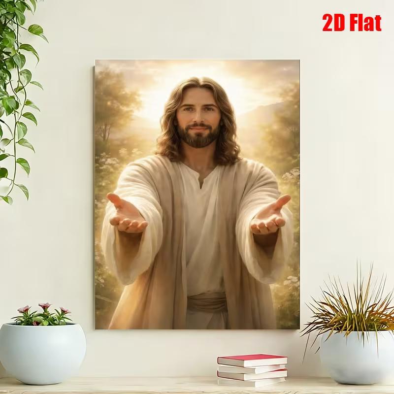 Jesus Religious Christian , HD Embrace of Jesus Mural for Living Room, Bedroom, Dining Room Decor, Holiday Gift for Christians