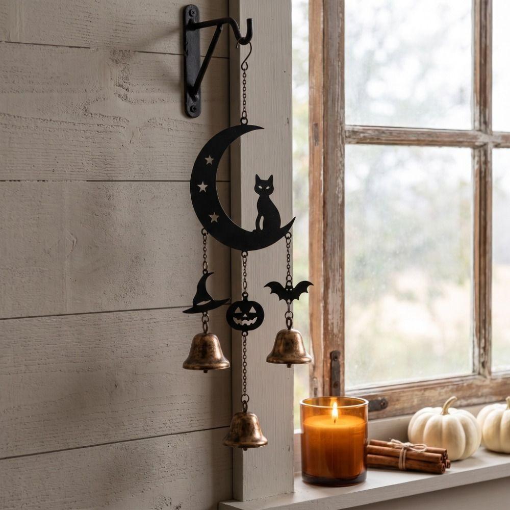 Pumpkin Halloween Hanging Bell Ornaments Spider Decorative Wind Chime Outdoor Decor