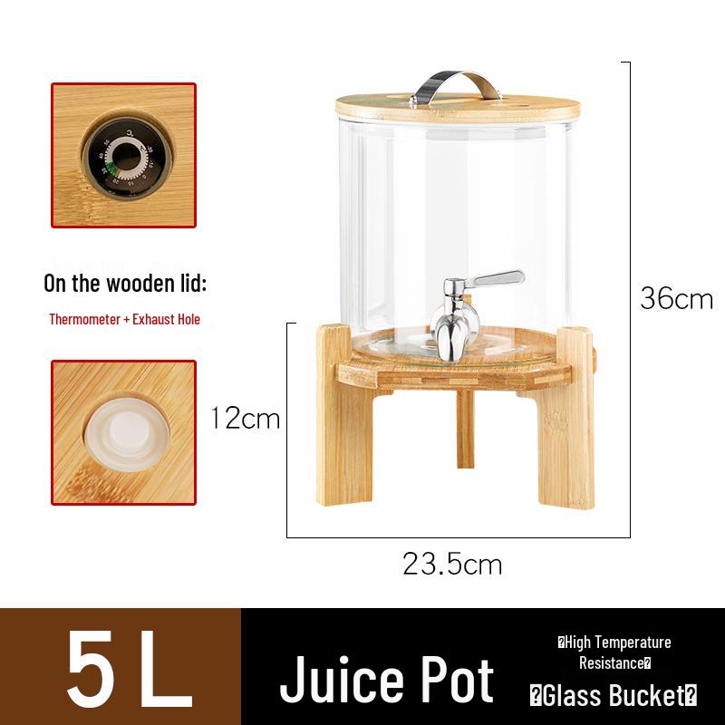 Electric Beverage Dispenser: Ceramic Milk, Juice, & Cold Drink Pot with Faucet