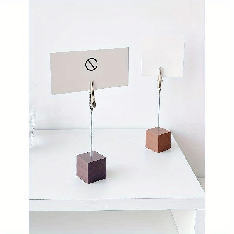 Retro Color Wood Memo Clip Table Wooden Display Stand Mini Holder For Notes Photo Card Desk Accessories Back To School