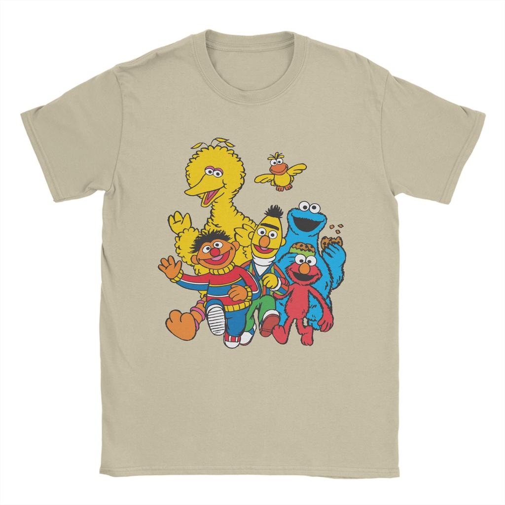 Sesames Streets Elmo T Shirt Unisex Womens Cotton Humor TShirts Round Collar Oscar Tees Short Sleeve Clothing 4XL 5XL