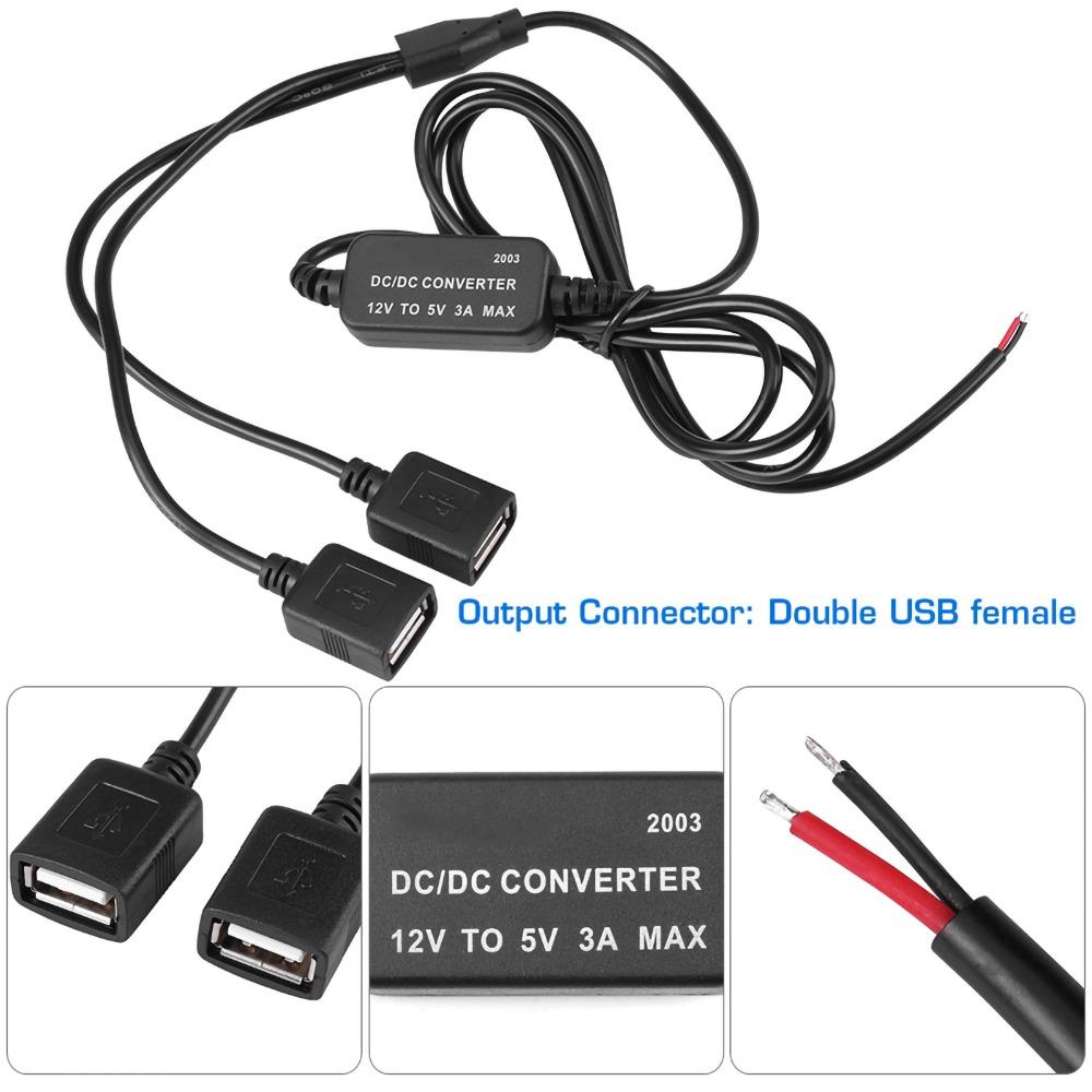 Durable Micro USB Port DC-DC Converter 3A Current 4 Protections 12V To 5V Converter Voltage Step Down Regulator Car Use