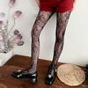 Damen Sexy Ausgeschnittene Durchsichtige Fischgrät-Strumpfhosen Ästhetische Vintage Blumenmuster-Leggings Farbige Netz-Spitzenstrumpfhosen
