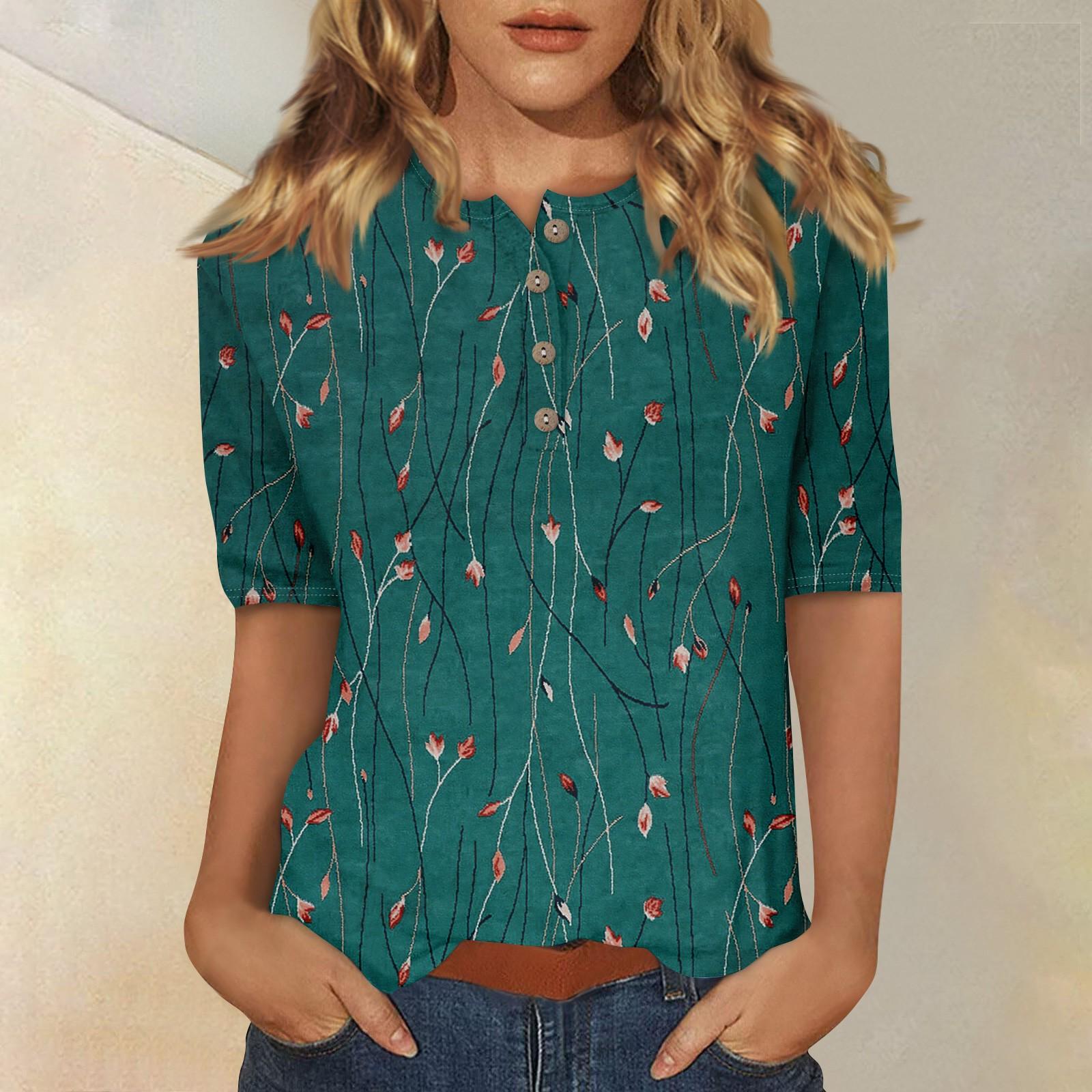 

Женский повседневный топ на пуговицах с рукавом 1/2 XL